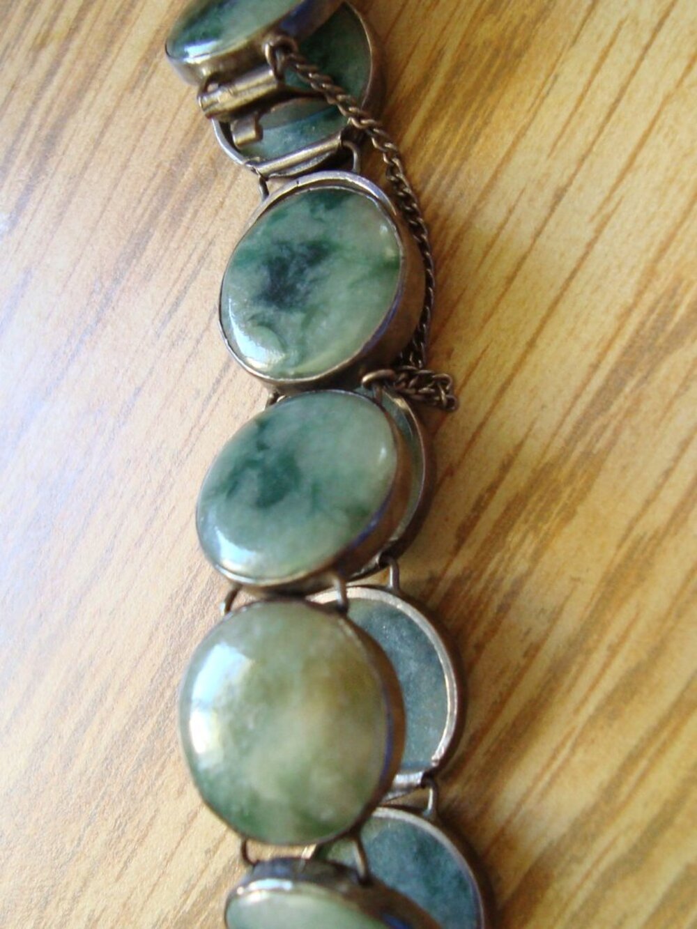 OLD JADE STERLING BRACELETS ,NO STAMPS